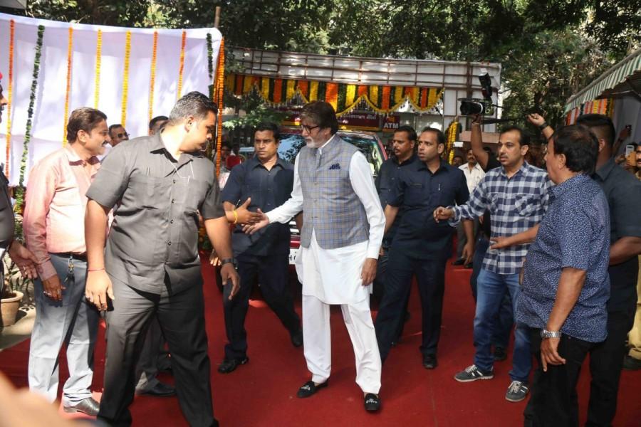 Bollywood actor Amitabh Bachchan during the inauguration of the new Central Board of Film Certification (CBFC) office at the Film Division campus in Mumbai on April 4, 2017. Sonu Sood,Boney Kapoor,Mukesh Bhatt,Krishan Kumar,filmmaker Vashu Bhagnani,Ramesh Taurani,Vipul Shah,Amitabh Bachchan,CBFC office