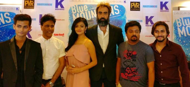 Yatharth Ratnum, Prod Raujesh Jain, Simran Sharma, Ranvir Shorey, Dir Suman Ganguli & Vaibhav Hansu at a promotional event of film Blue Mountains to release on 7th April 2017.