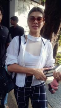 Bollywood actress Jacqueline Fernandez spotted at Bandra.