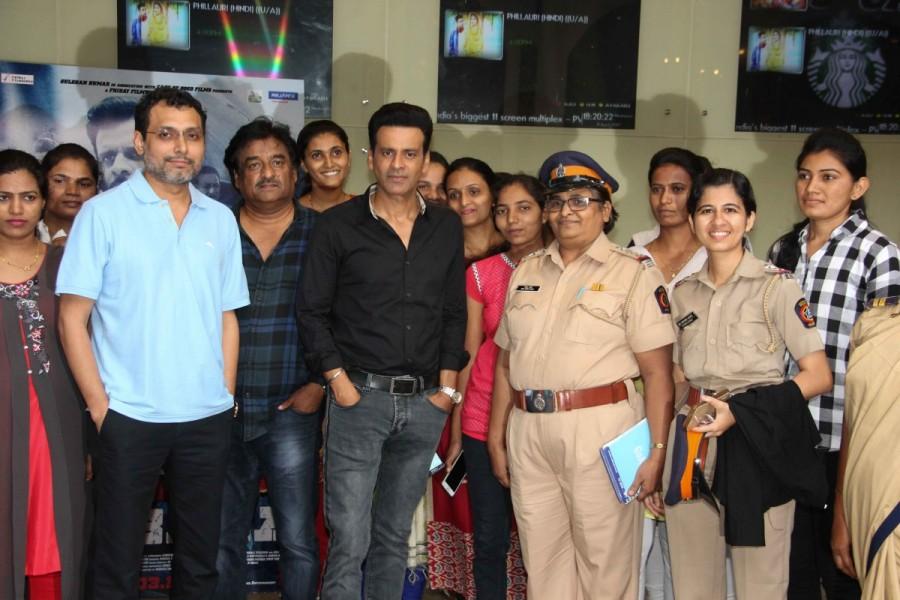 Bollywood actor Manoj Bajpayee during the special screening of film Naam Shabana organised for the Mumbai Police officers in Mumbai on April 5, 2017. Naam Shabana,Naam Shabana Special screening,Manoj Bajpayee,Naam Shabana Special screening pics,Naam Shabana Special screening images,Naam Shabana Special screening photos,Naam Shabana Special screening stills,Naam Shabana Special screening pictures
