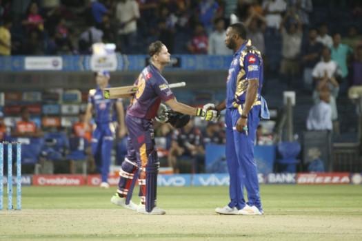 Rising Pune Supergiants rode on superb batting by captain Steven Smith and Ajinkya Rahane to defeat Mumbai Indians by seven wickets in the second game of the 2017 Indian Premier League (IPL) at the Maharashtra Cricket Association Stadium here on Thursday. Chasing a target of 185, Pune crossed the line with just one ball to spare. The hosts had started their chase on a strong note, scoring at more than 10 runs an over in the initial stages before Mayank Agarwal was dismissed by Mitchell McClenaghan. Smith then joined Rahane in the middle and the duo added 58 runs in the space of seven overs to lay the foundation of a successful run chase. Rahane scored 60 runs off 34 balls with six boundaries and three hits into the stands. He was finally dismissed when Nitish Rana pulled off an excellent catch at deep square leg off the bowling of Tim Southee.