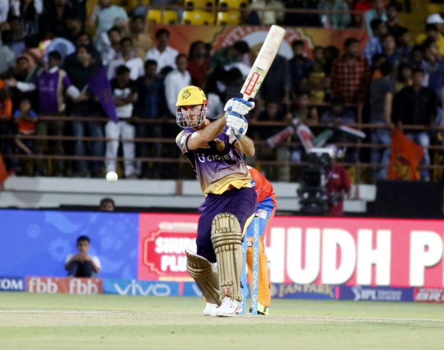 KKR got off to a flying start at the Saurashtra Cricket Association Stadium with both Lynn and Gambhir taking the opposition bowlers to the cleaners. Lynn's pyrotechnics saw the Australian bring up his half century in just 19 balls laced with four boundaries and five sixes. The Australian used his raw power to clobber the likes of Dwayne Smith whom he took 23 runs off one over. At the other end, Gambhir milked rookie chinaman Shivil AKaushik for 23 runs in 13 deliveries. Dhawal Kulkarni was the worst among the bowlers, conceding 42 runs off his 2.5 overs. The way both batsmen paced their innings was a study in contrast. Gambhir did not hit a six in his whole innings, preferring grounded shots (12 fours) and the leg side more. Lynn, however, smoked eight sixes and six fours, mostly taking the aerial route and using his power to send the ball to all parts of the park. Earlier, skipper Suresh Raina led from the front with a half century while Dinesh Karthik added the fireworks later on as the Lions posted 183/4 in 20 overs. KKR,Gujarat Lions,Kolkata Knight Riders,Kolkata Knight Riders beats Gujarat Lions,Gautam Gambhir,Australian Chris Lynn,Chris Lynn,Indian Premier League,Indian Premier League 2017,IPL,IPL 2017
