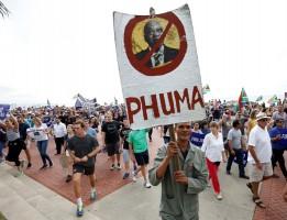 South Africans protest,South African,President Zuma,Johannesburg,Jacob Zuma,cabinet reshuffle