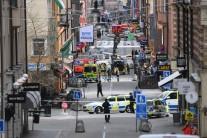 A view of the street scene after people were killed when a truck crashed into a department store Ahlens, in central Stockholm, Sweden, April 7, 2017.