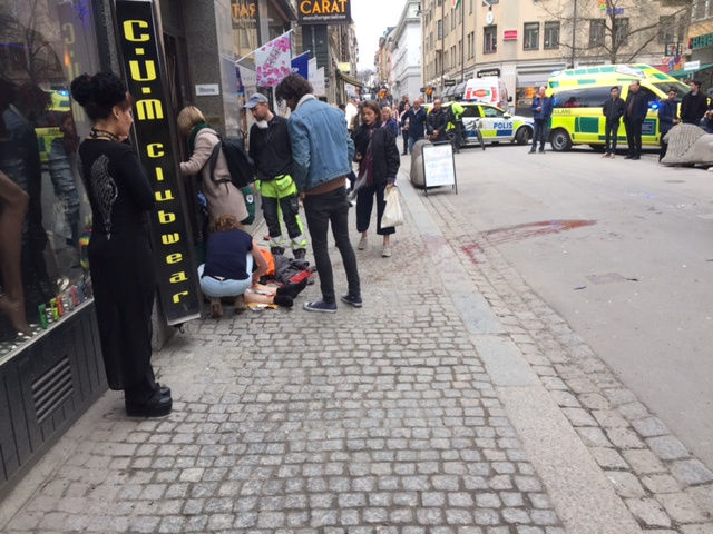 People were killed when a truck crashed into department store Ahlens on Drottninggatan, in central Stockholm, Sweden April 7, 2017. Truck drives,Sweden,shopping street,Stockholm,Truck drives into crowd in Sweden,Truck drives into crowd