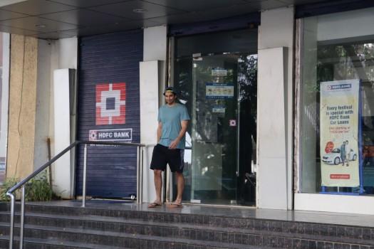Bollywood actor Aditya Roy Kapur spotted at ATM in Mumbai.