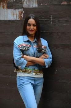 Bollywood actress Sonakshi Sinha promotes Noor film at T Series office in Mumbai on April 10, 2017.