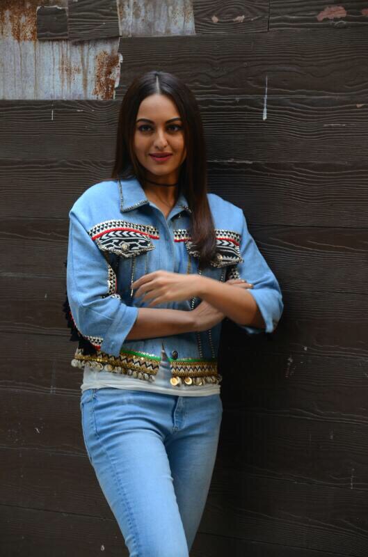 Bollywood actress Sonakshi Sinha promotes Noor film at T Series office in Mumbai on April 10, 2017. Sonakshi Sinha,actress Sonakshi Sinha,Noor promotion,Noor movie promotion,Noor promotion pics,Noor promotion images,Noor promotion stills,Noor promotion pictures