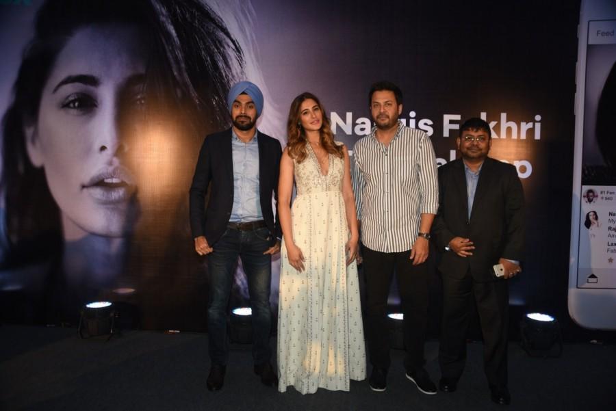 Kulbir Sachdev India and SE Asia representive, Nargis Fakhri, Supratik Roy and Shamik Talukder Head India and APAC at the app launch. Nargis Fakhri,actress Nargis Fakhri,Nargis Fakhri app,Nargis Fakhri own app,EscapeX,Nargis Fakhri pics,Nargis Fakhri images,Nargis Fakhri stills,Nargis Fakhri pictures,Nargis Fakhri photos