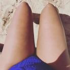 Demi Lovato flaunts her long legs.