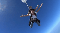 The 20-year-old took to Instagram on Saturday to share a video of her sky diving experience, reports mirror.co.uk.