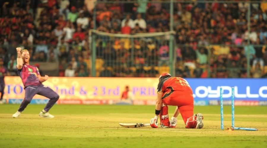 Watson followed Jadhav soon to the dug-out after being bowled by Stokes, as RCB looked down the barrel at 101/5 in 15.5 overs. Shardul dealt a double double blow to RCB, dismissing dangerous-looking pair of Pawan Negi (11 off seven) and Stuart Binny (18 off eight), to plunge the hosts to 125/7 in 18 overs. Unadkat then got into the act, removing Samuel Badree (0) in the 19th over from which RCB could only score six, needing a mountain to climb. Stokes accounted for Adam Milne (2) to seal the game for Pune. Pune beat Bangalore,Rising Pune Supergiant,Royal Challengers Bangalore,Indian Premier League,Indian Premier League 2017,IPL,IPL 2017,Chinnaswamy stadium