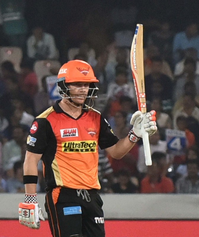 But Vohra's breezy knock helped them recover from it as he and Eoin Morgan (13) forged a 41-run partnership. Morgan's stay was however cut short as he was bowled by off-spinner Mohammed Nabi, leaving Punjab at 57/1 in 8.1 overs. In the next over, it was the turn of Rashid to deal a quick double blow as he castled David Miller (1) and Saha (0). Vohra continued to be impressive but wickets at the other end kept flowing. Henriques accounted for Axar (7) to put Hyderabad in command, reducing Punjab to 82/6 in 13.4 overs. Later, Vohra turned the heat on the hosts, hitting 20 runs in the 15th over bowled by Barinder Sran. He didn't stop there, going on to milk 21 run in the following over off Rashid. These two overs brought Punjab's total to 125/6. There was further drama to follow in the 17th over. While Bhuvneshwar got rid of Mohit (10), Dhawan dropped a catch at cover of Vohra. Vohra hammered another six in the following over of medium pacer Siddharth Kaul as he took his side just 16 runs away at the end of 18th over. David Warner,Bhuvneshwar Kumar,Sunrisers Hyderabad,Kings XI Punjab,Hyderabad pip Punjab by 5 runs,Indian Premier League,Indian Premier League 2017,IPL,IPL 2017