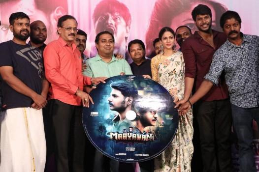 Tamil movie Mayavan audio launch event held at Chennai. Celebs like Sandeep Kishan, Lavanya Tripathi, Daniel Balaji, CV Kumar, Ghibran, Abinesh Elangovan, Arun Pandian, Leo John Paul, Mime Gopi, Bagavathi Perumal graced the event.