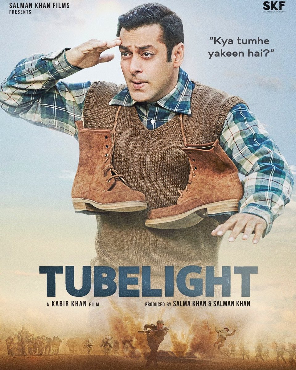 Bollywood superstar Salman Khan on Wednesday released the first poster of his upcoming historical war drama film "Tubelight", which has been directed by filmmaker Kabir Khan. The poster shows Salman from the back and dressed in a suit with a woollen cap while looking towards the hills. Salman released the poster on Twitter and wrote: "Kya tumhe yakeen hai? Agar tumhe yakeen hai then 'Back his Back' (Do you have faith? If you have it then ‘Back his Back'." Salman Khan,Tubelight,salman khan tubelight,Tubelight first look,Tubelight first look poster,Tubelight poster,Tubelight movie poster,tubelight salman khan,kabir khan tubelight,Salman Khan new movie,Salman Khan pics,Salman Khan images,Salman Khan stills,S