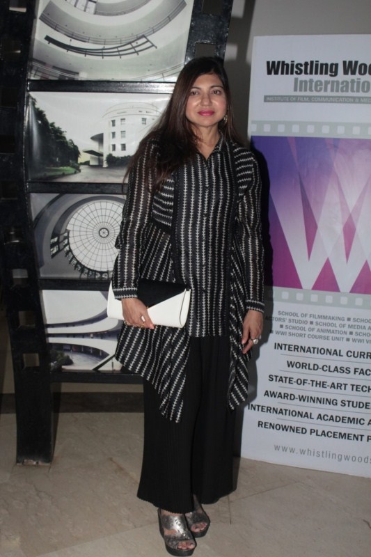 Filmmaker Subhash Ghai and Singer Alka Yagnik at Whistling Woods International Institute in Mumbai on April 19, 2017. Filmmaker Subhash Ghai,Singer Alka Yagnik,Alka Yagnik,Whistling Woods International Institute,Whistling Woods