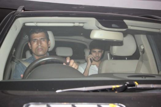 Bollywood actor Sidharth Malhotra snapped outside Karan Johar's house.