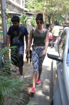 Bollywood actress Ria Chakravarthi spotted at Bandra on April 21, 2017.