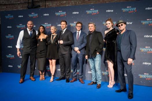 Celebs like Chris Pratt, Zoe Saldana, James Gunn shine at the star-studded Guardians of the Galaxy Vol. 2 London premiere.