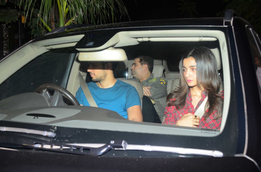 Bollywood Actress Priyanka Chopra hosts bash up for B-Town friends after return from USA in her Residence in Mumbai on April 24, 2017. Celebs like Arpita Khan Sharma with her husband Aayush Sharma, Aditya Roy Kapur, Arjun Kapoor, Karan Johar, Sidharth Malhotra, Alia Bhatt, Sonali Bendre among others. Priyanka Chopra,Arpita Khan Sharma,Aayush Sharma,Aditya Roy Kapur,Arjun Kapoor,Karan Johar,Sidharth Malhotra,Alia Bhatt,Sonali Bendre