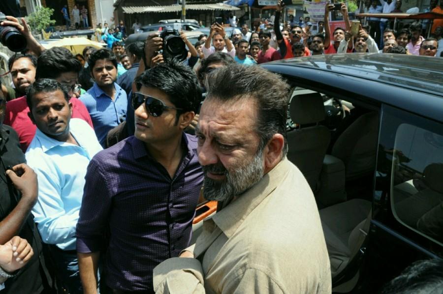 Bollywood actor Sanjay Dutt snapped shooting for 'Bhoomi' in Mumbai on April 24, 2017. Sanjay Dutt,Bhoomi,Bhoomi on the sets,Sanjay Dutt at Bhoomi,Sanjay Dutt new pics,Sanjay Dutt new images,Sanjay Dutt new stills,Sanjay Dutt new pictures,Sanjay Dutt new photos