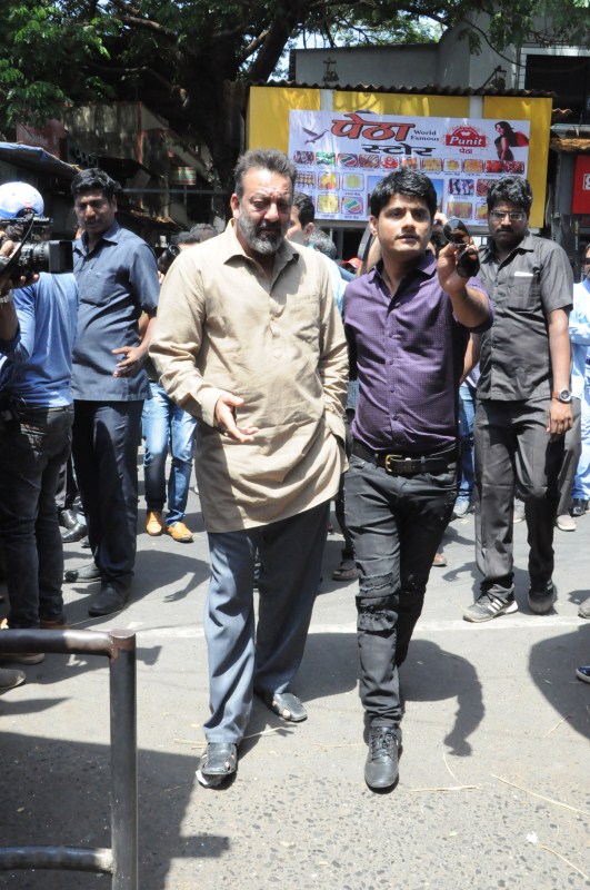 Bollywood actor Sanjay Dutt snapped shooting for 'Bhoomi' in Mumbai on April 24, 2017. Sanjay Dutt,Bhoomi,Bhoomi on the sets,Sanjay Dutt at Bhoomi,Sanjay Dutt new pics,Sanjay Dutt new images,Sanjay Dutt new stills,Sanjay Dutt new pictures,Sanjay Dutt new photos