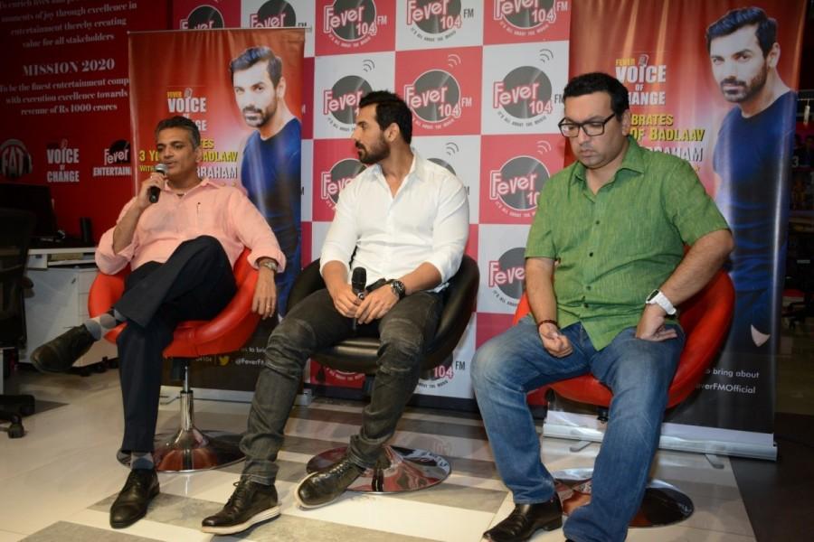 Bollywood actor John Abraham celebrate 3 year of Fever Voice of Change in Mumbai on April 26, 2017. John Abraham,Fever Voice of Change,actor John Abraham,John Abraham new pics,John Abraham new images,John Abraham new stills,John Abraham new pictures,John Abraham new photos