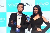 Model Rochelle Rao during the launch of Vivo V5 smartphone in Gurgaon, India on April 27, 2017.