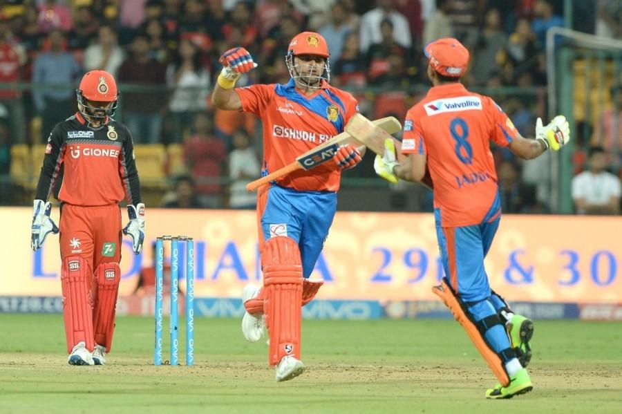 That was the only bit of success the hosts will enjoy in a long time as Raina and Aaron Finch proceeded to take on the RCB bowling. Raina enjoyed a major reprieve in the 10th over. The jampacked stadium collectively leapt to their feet when Raina holed out to the fielder on the deep midwicket boundary while attempting to hit Yuzvendra Chahal out of the park. But the joy of the RCB players and fans soon turned to disappointment when the delivery turned out to be a no ball. Raina and Finch made full use of the reprieve and continued to punish the RCB bowlers. By the time Finch holed out to de Villiers at long on when he mistimed a pull off Pawan Negi, Gujarat was well on their way to victory. Earlier, Gujarat produced a disciplined bowling performance to restrict RCB to 134. Royal Challengers Bangalore,Gujarat Lions,Gujarat Lions thrash Royal Challengers Bangalore,Indian Premier League,Indian Premier League 2017,IPL,IPL 10,IPL 2017,Chinnaswamy Stadium