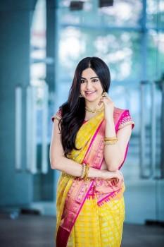 South Indian actor Adah Sharma photoshoot for Niketan saree.