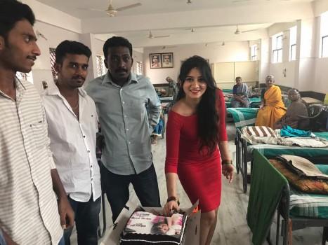 South Indian actress Harshika Poonacha celebrates her birthday with fans.