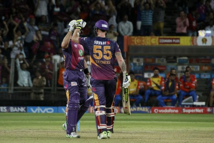 Ben Stokes smashed a quick-fire century to guide Rising Pune Supergiant to a five-wicket victory over Gujarat Lions here on Monday. Electing to field first on winning the toss, Pune dismissed the visitors for 161 runs in 19.5 overs but chasing the target, initially made heavy weather of their chase before reaching it with one ball left. Stokes played a starring role, plundering 103 runs off just 63 balls producing seven boundaries and six hits into the stands along the way. Pacers Basil Thampi and Pradeep Sangwan bowled well for the visitors, returning figures of 2/35 and 2/38 respectively. Young leg-spinner Ankit Soni also bowled well, conceding just 16 runs in his four overs although he was unlucky not to get a wicket. Pune were off to a shaky start, losing three wickets in the first two overs. Rising Pune Supergiant,Rising Pune Supergiant beats Gujarat Lions,Ben Stokes,IPL 2017,IPL