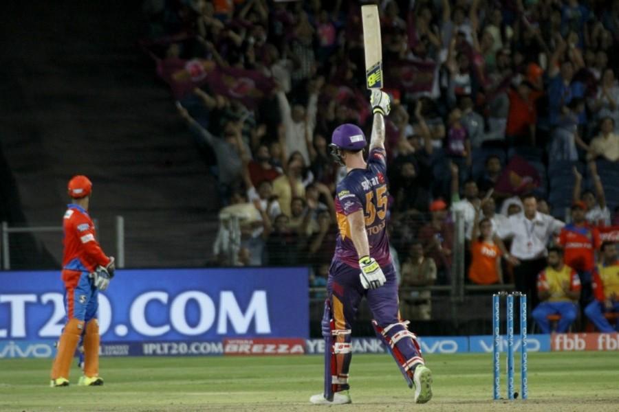 Sangwan struck the first blows for Gujarat, sending back Ajinkya Rahane and Steven Smith in the opening over, while Thampi trapped Manoj Tiwary leg before in the next over with a faster delivery pitched on a fuller length, which surprised the right-hander by the extra pace. Rahul Tripathy and Stokes then got together and attempted to bring the innings back on track with a 32-run stand which came off 24 balls. But the partnership was broken thanks to an accurate direct hit by Aaron Finch which caught Tripathy short of the his crease. Stokes had pushed a James Faulkner delivery towards long-on and completed the first run comfortably. But attempting a second run proved to be disastrous as Finch produced some superb fielding to hit the stumps at the non-striker's end. Stokes was then involved in another crucial stand with Mahendra Singh Dhoni as the duo added 76 runs between them off 64 balls to take Pune to a comfortable position. Rising Pune Supergiant,Rising Pune Supergiant beats Gujarat Lions,Ben Stokes,IPL 2017,IPL