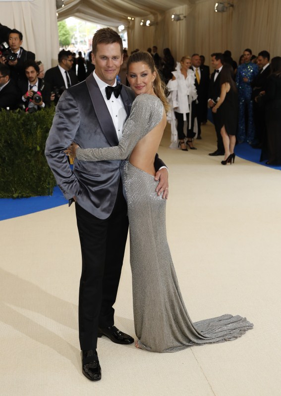 Gisele Bundchen and husband, New England Patriots NFL quarterback Tom Brady. 2017 Met Gala,Celebrity Couples at the 2017 Met Gala,Couples at the 2017 Met Gala,Claire Danes and actor Hugh Dancy,Gisele Bundchen and husband,New England Patriots NFL quarterback Tom Brady,Jennifer Lopez and Alex Rodriguez,John Legend and Chrissy Teigen