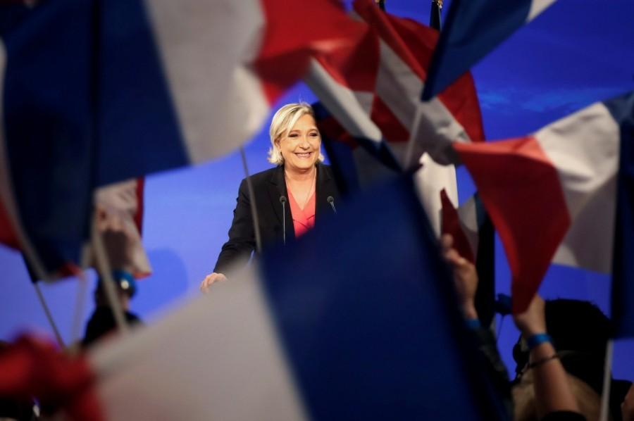 Marine Le Pen concedes defeat at the Chalet du Lac in the Bois de Vincennes in Paris. French election,Emmanuel Macron,Emmanuel Macron wins French election,Marine Le Pen,European Union