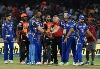 Defending champions Sunrisers Hyderabad strengthened their hold on the fourth and final play-offs spot of the Indian Premier League (IPL) as they thumped top-placed Mumbai Indians by seven wickets at the Rajiv Gandhi International Stadium here on Monday. Playing their final home game of the league stage, Hyderabad restricted Mumbai to 138/7 in 20 overs, before Shikhar Dhawan (62 not out off 46 deliveries) and Moises Henriques (44 off 35) shared a 91-run stand for the second wicket to steer them home with 1.4 overs to spare. Following this win, Hyderabad, having 15 points from 13 games, eliminated Delhi Daredevils (eight points from 11 games) from the race to the play-offs. But Hyderabad's place in the knock-outs are not confirmed, as fifth-placed Kings XI Punjab (10 points from 11 matches) can still qualify for the play-offs. Only Mumbai have sealed their berth in the play-offs, while Kolkata Knight Riders (16 points from 12 matches) and Rising Pune Supergiant (16 points from 12 matches) are strong contenders.