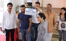The untitled marathi film is a thriller and went on floors on 7th May, sunday when Kajol gave the clap. Ajay took to social media to wish the team good luck while he was busy shooting for Gomaal Again in Filmistaan studios but was present on set along with Kajol and his parents Veeru and Veena Devgan. Nana Patekar is the lead actor in the film which is to be directed by Satish Rajwade. The film's other star cast includes Sumeet Raghvan popularly known as Sahil from Sarabhai vs Sarabhai, and actress Iravati Harshe. The film is produced by Ajay Devgn Ffilms (Ajay Devgn), Abhinav Shuklaa & Manish Mishra - Watergate Motion Pictures in association with Shree Gajanan Chitra, Cinematography by Suhas Gujarati and Production Design by Aparna Raina.
