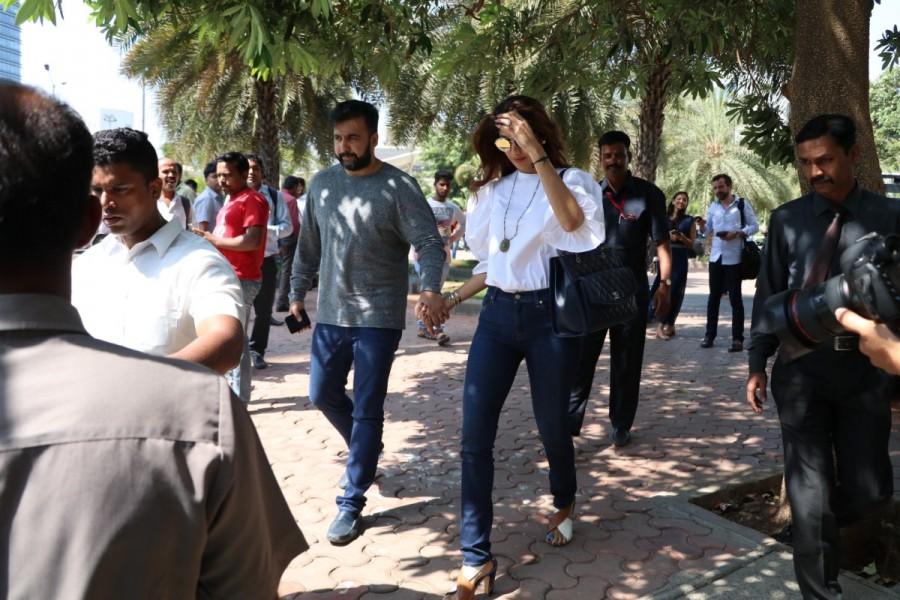 Bollywood actress Shilpa Shetty with Raj Kundra spotted at Yauatcha BKC in Mumbai on May 9, 2017. Shilpa Shetty,Raj Kundra,Shilpa Shetty with Raj Kundra,Shilpa Shetty spotted at Yauatcha BKC,Raj Kundra spotted at Yauatcha BKC,Shilpa Shetty and Raj Kundra