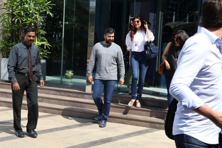 Bollywood actress Shilpa Shetty with Raj Kundra spotted at Yauatcha BKC in Mumbai on May 9, 2017. Shilpa Shetty,Raj Kundra,Shilpa Shetty with Raj Kundra,Shilpa Shetty spotted at Yauatcha BKC,Raj Kundra spotted at Yauatcha BKC,Shilpa Shetty and Raj Kundra