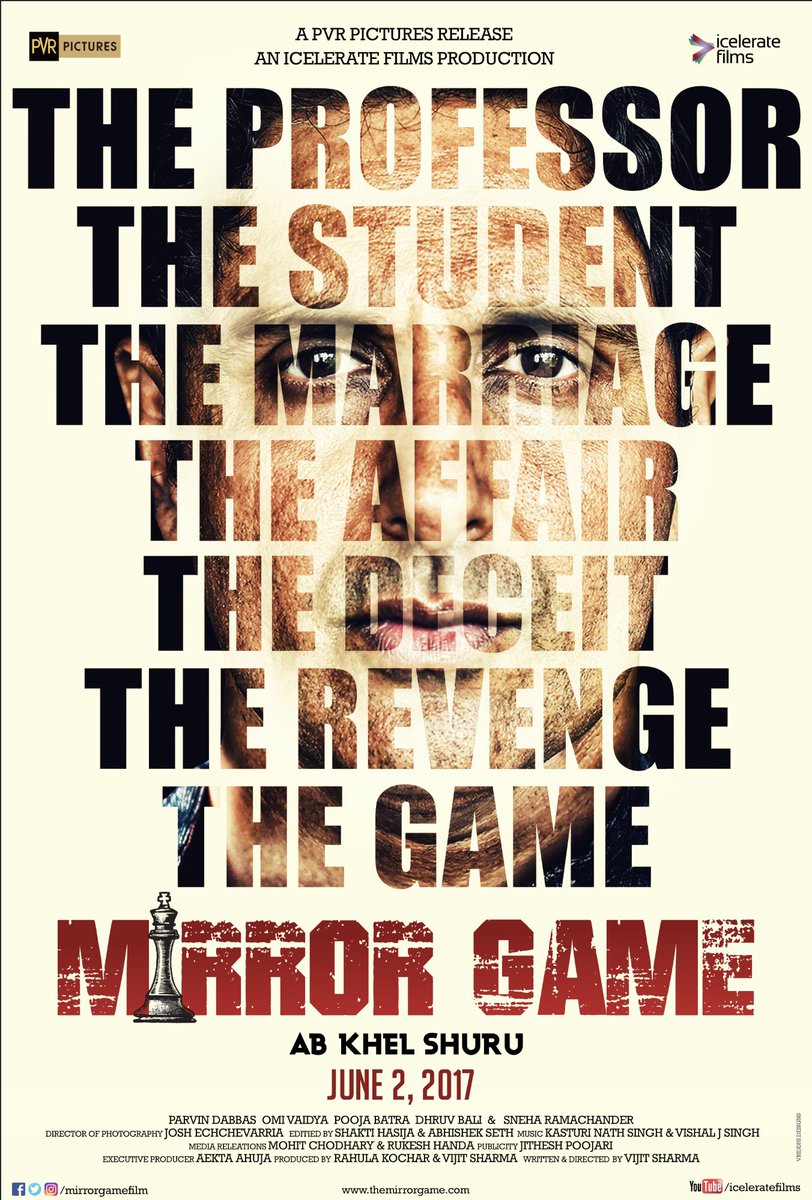 Mirror Game is an upcoming Bollywood movie. Starring Parvin Dabas, Pooja Batra and Omi Vaidya in the lead role. Mirror Game first look poster,Mirror Game first look,Mirror Game poster,Mirror Game,Mirror Game movie poster,Parvin Dabas,Pooja Batra,Omi Vaidya