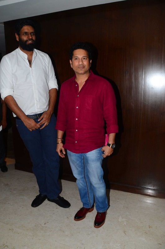 Former Indian cricket player Sachin Tendulkar and Producer of the Sachin Project Ravi Bhagchandka during the media interaction of film Sachin: A Million Dreams in Mumbai on May 12, 2017. Sachin Tendulkar,Ravi Bhagchandka,Sachin: A Million Dreams media interaction,Sachin: A Million Dreams,Sachin: A Million Dreams media interaction pics,Sachin: A Million Dreams media interaction images,Sachin: A Million Dreams media interaction stills,Sachi