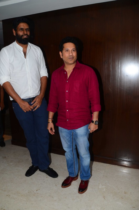 Former Indian cricket player Sachin Tendulkar and Producer of the Sachin Project Ravi Bhagchandka during the media interaction of film Sachin: A Million Dreams in Mumbai on May 12, 2017. Sachin Tendulkar,Ravi Bhagchandka,Sachin: A Million Dreams media interaction,Sachin: A Million Dreams,Sachin: A Million Dreams media interaction pics,Sachin: A Million Dreams media interaction images,Sachin: A Million Dreams media interaction stills,Sachi