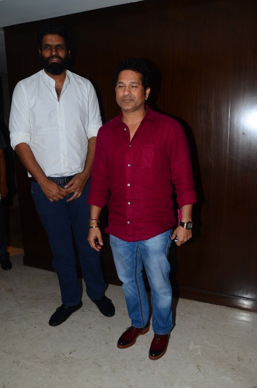 Former Indian cricket player Sachin Tendulkar and Producer of the Sachin Project Ravi Bhagchandka during the media interaction of film Sachin: A Million Dreams in Mumbai on May 12, 2017. Sachin Tendulkar,Ravi Bhagchandka,Sachin: A Million Dreams media interaction,Sachin: A Million Dreams,Sachin: A Million Dreams media interaction pics,Sachin: A Million Dreams media interaction images,Sachin: A Million Dreams media interaction stills,Sachi
