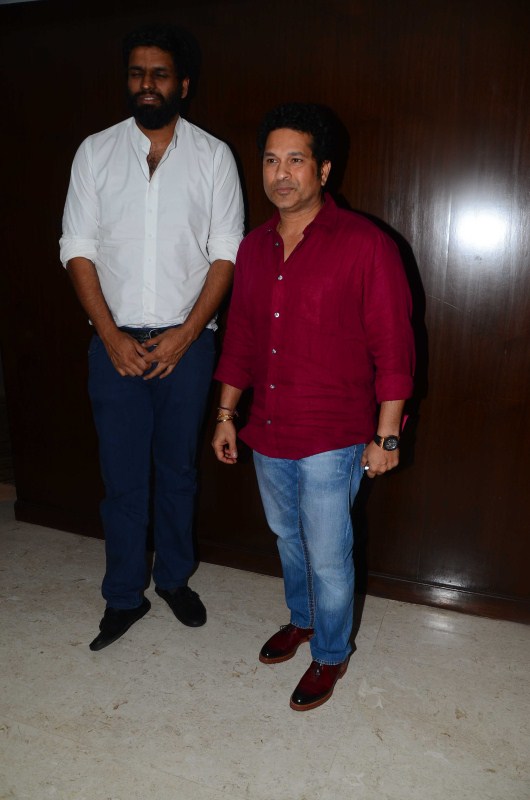 Former Indian cricket player Sachin Tendulkar and Producer of the Sachin Project Ravi Bhagchandka during the media interaction of film Sachin: A Million Dreams in Mumbai on May 12, 2017. Sachin Tendulkar,Ravi Bhagchandka,Sachin: A Million Dreams media interaction,Sachin: A Million Dreams,Sachin: A Million Dreams media interaction pics,Sachin: A Million Dreams media interaction images,Sachin: A Million Dreams media interaction stills,Sachi