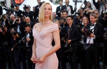 Uma Thurman looks stunning at Cannes Film Festival Red Carpet.