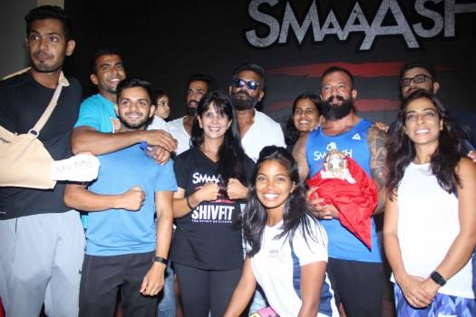 Bollywood actor Suniel Shetty during the launch of Smaaash Shivfit gymnasium in Mumbai on May 17, 2017.