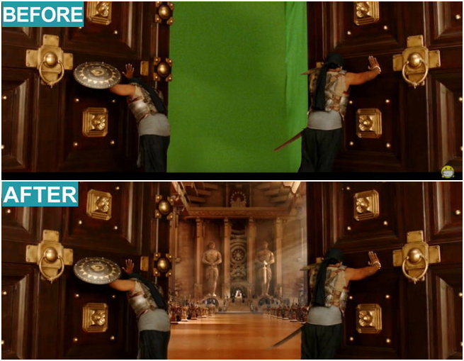 Baahubali 2 VFX works: Before and after pictures. Baahubali 2,Baahubali 2 VFX,Baahubali 2 VFX works,Baahubali 2 VFX pics,Baahubali VFX,Baahubali VFX pics,Baahubali VFX images,Baahubali VFX stills,Baahubali VFX pictures,Baahubali VFX photos
