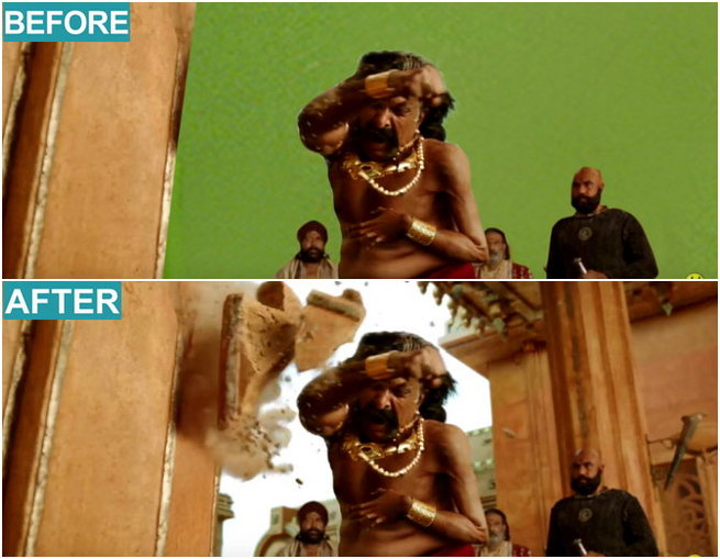 Baahubali 2 VFX works: Before and after pictures. Baahubali 2,Baahubali 2 VFX,Baahubali 2 VFX works,Baahubali 2 VFX pics,Baahubali VFX,Baahubali VFX pics,Baahubali VFX images,Baahubali VFX stills,Baahubali VFX pictures,Baahubali VFX photos