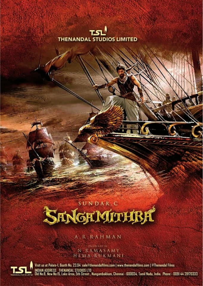 A Hindi, Tamil and Telugu trilingual, "Sangamithra" stars Shruti Haasan in the title role, while Jayam Ravi and Arya are the chief male protagonists. The film is directed by Sundar C, produced by Thenandal Studios and has AR Rahman as its music director. Jayan Ravi,Shruti Haasan,Arya,AR Rahman,Sundar C,Sangamithra first look poster,Sangamithra first look,Sangamithra poster,Sangamithra,Sangamithra movie poster,Sangamithra pics,Sangamithra images,Sangamithra stills,Sangamithra pictures
