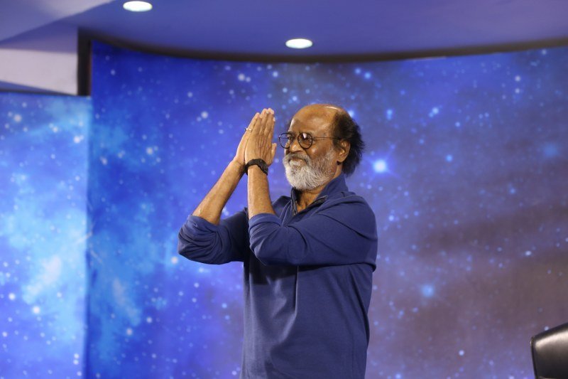 Bollywood and South Indian film actor Rajinikanth during a greet and meet with his fans on the 4th day after a gap of 8 years at Raghavendra Mandapam in Chennai on May 18, 2017. Rajinikanth,superstar Rajinikanth,Rajinikanth meets his fans,Raghavendra Mandapam